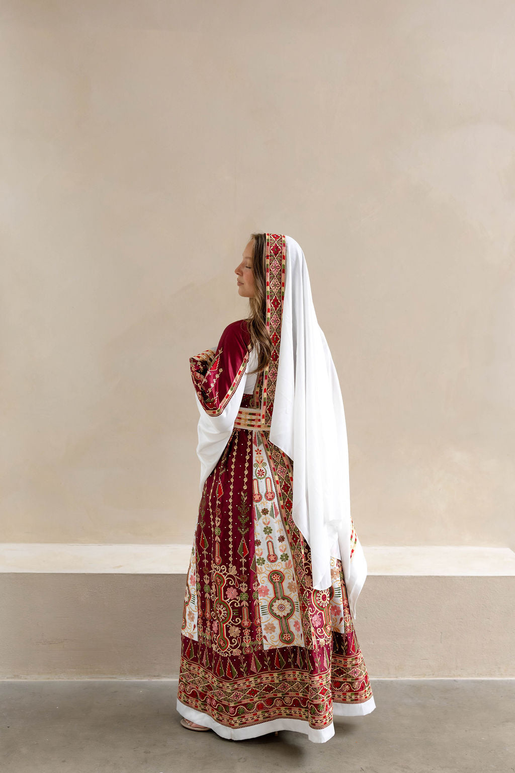 Satin Al-Khalil burgundy Malaka