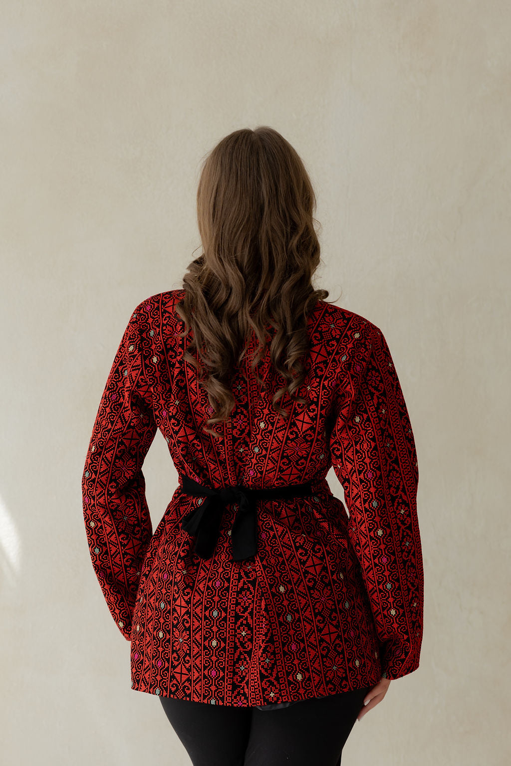 Embroidery Blazer Red