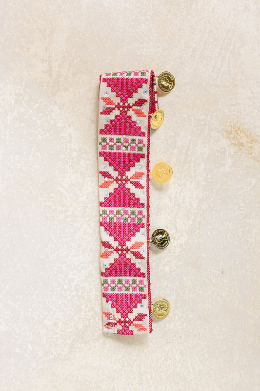 Hairband Creamy pink Coins