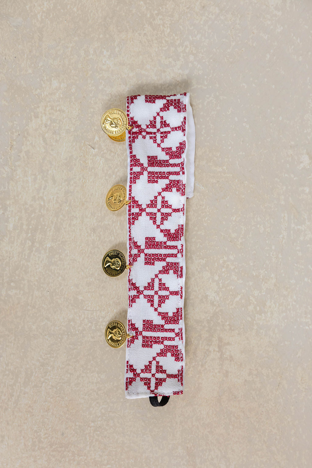 Hairband White burgundy
