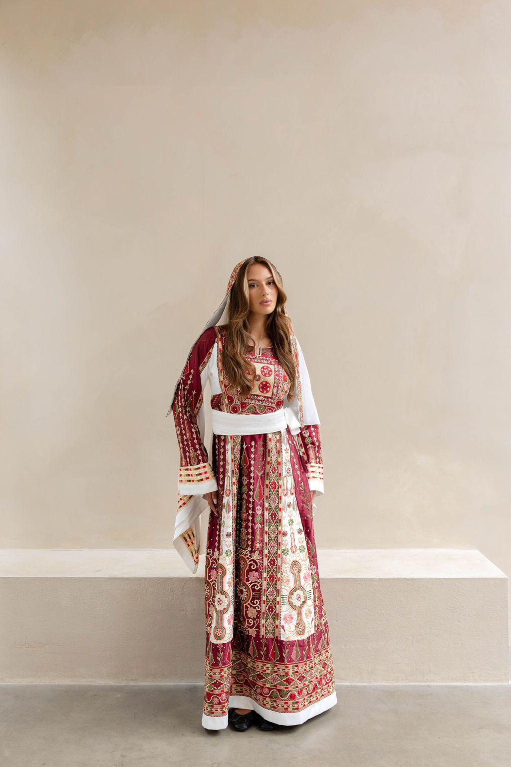 Satin Al-Khalil burgundy Malaka