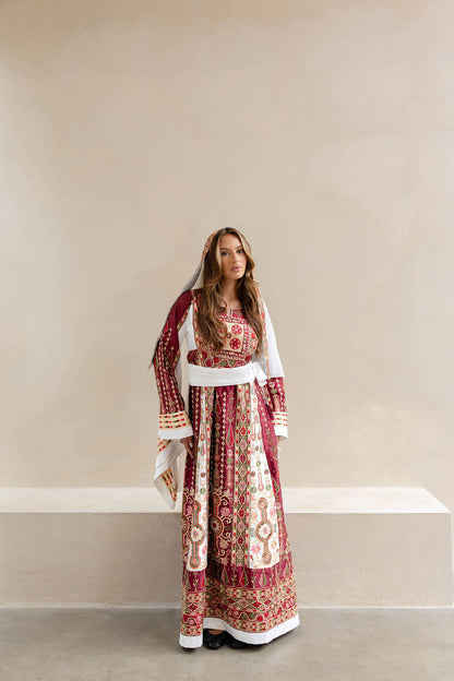 Satin Al-Khalil burgundy Malaka