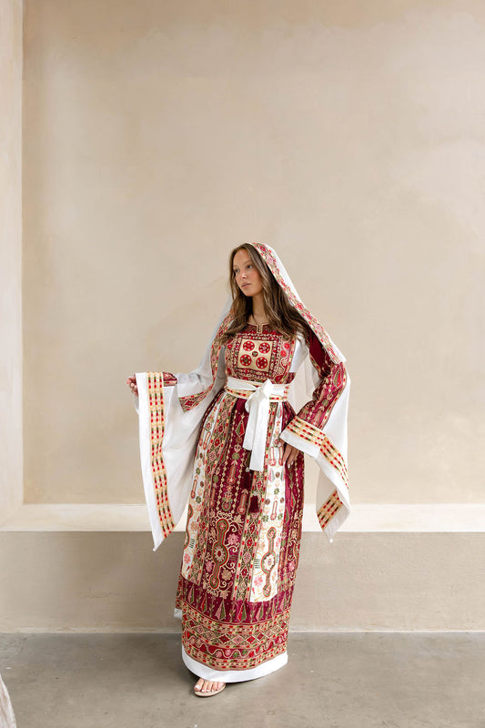 Satin Al-Khalil burgundy Malaka