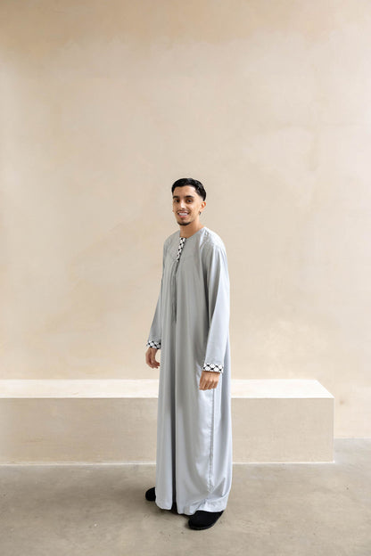 Djellaba Keffiyeh light grey
