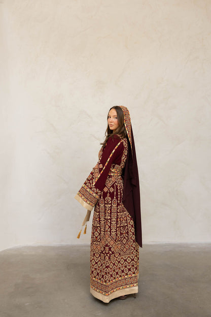 Full embroidery Burgundy