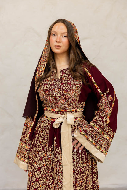 Full embroidery Burgundy