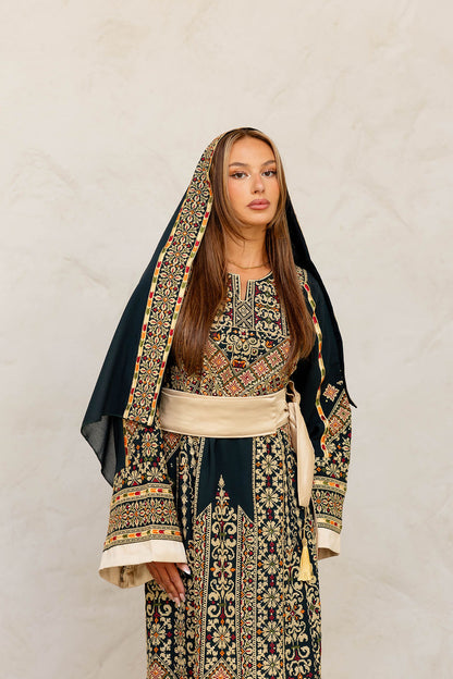 Full embroidery Dark green